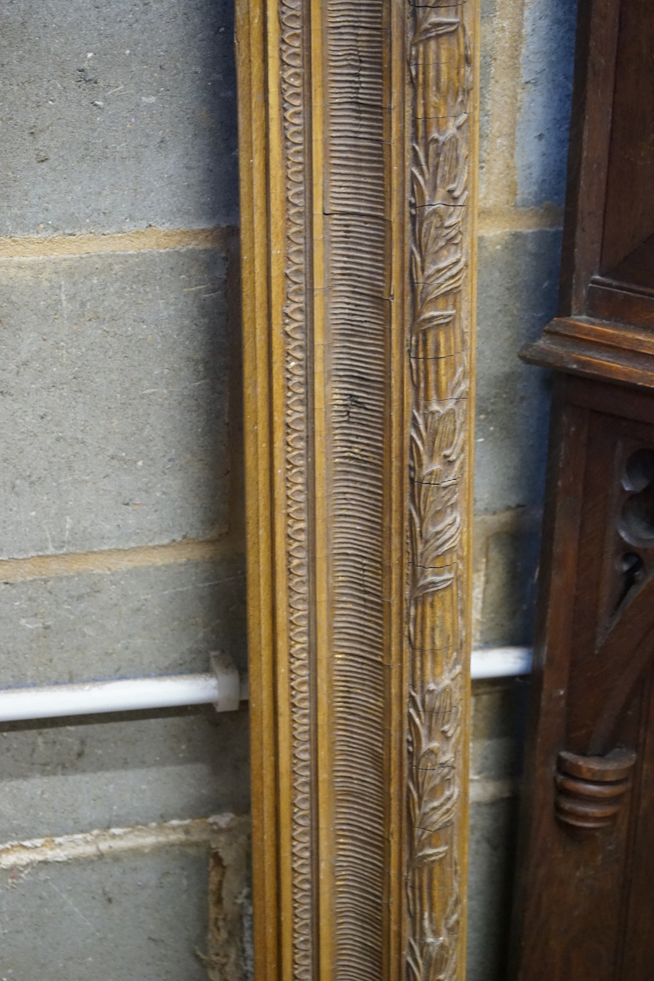 A Victorian style rectangular gilt picture frame, width 88cm, height 150cm